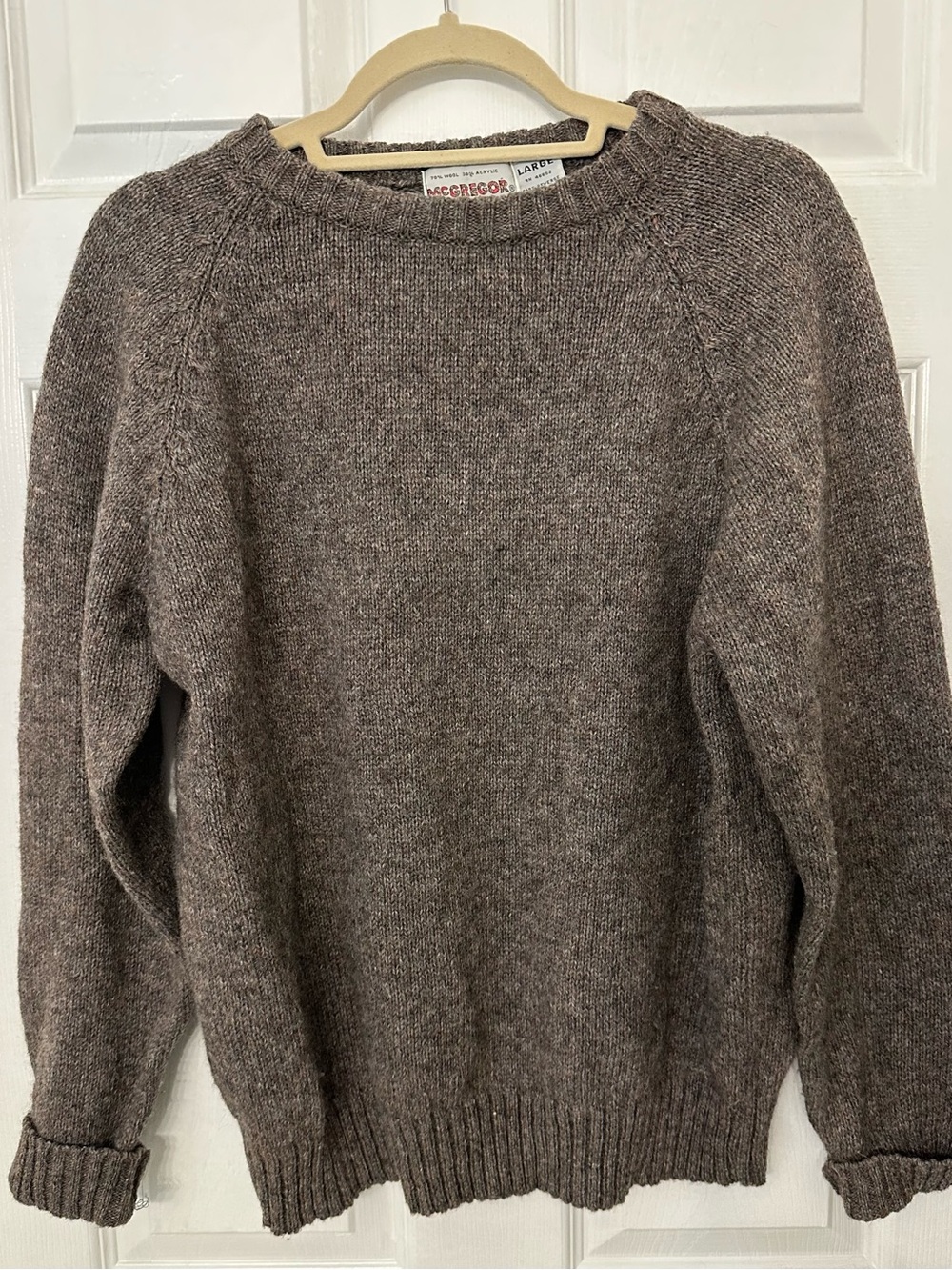 McGregor Beige Brown Wool Blend Sweater fisherman preppy